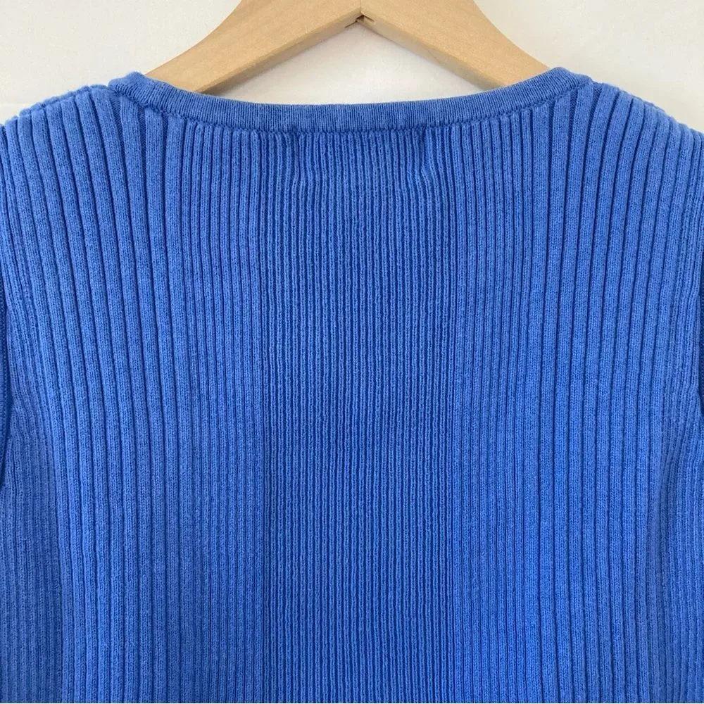 Y2K Blue Sweater Tank Vest Small Cotton